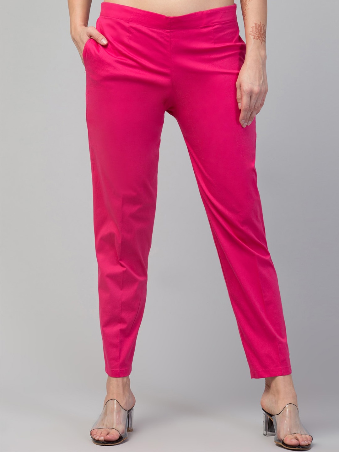 

Trend Level Women Original Regular Fit Easy Wash Trousers, Magenta