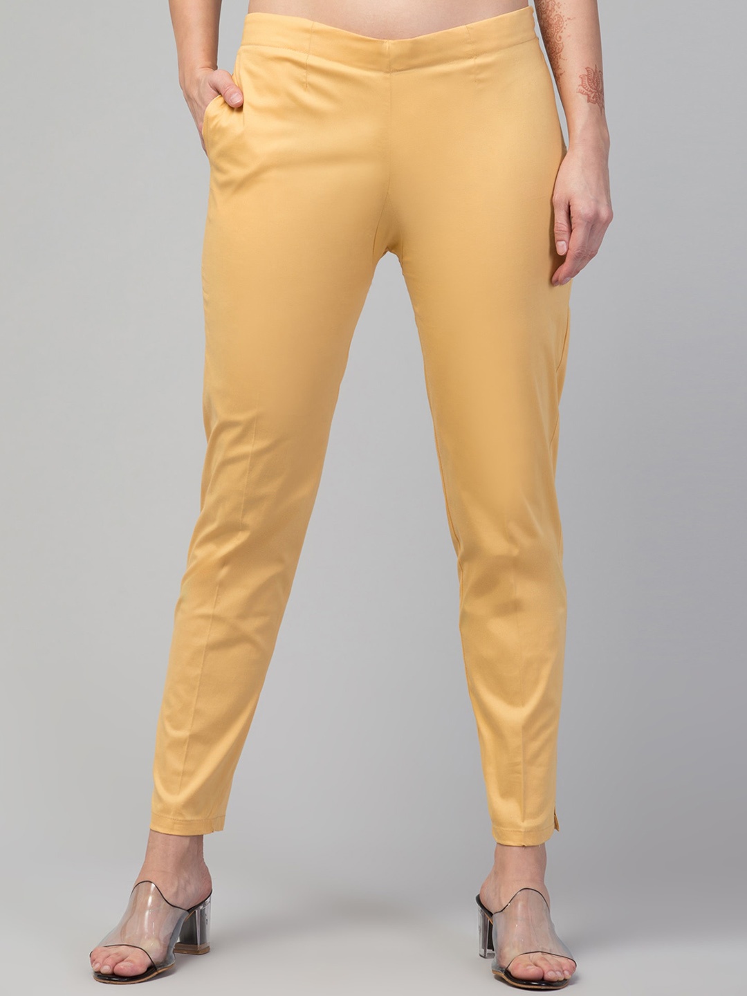 

Trend Level Women Original Regular Fit Easy Wash Trousers, Beige