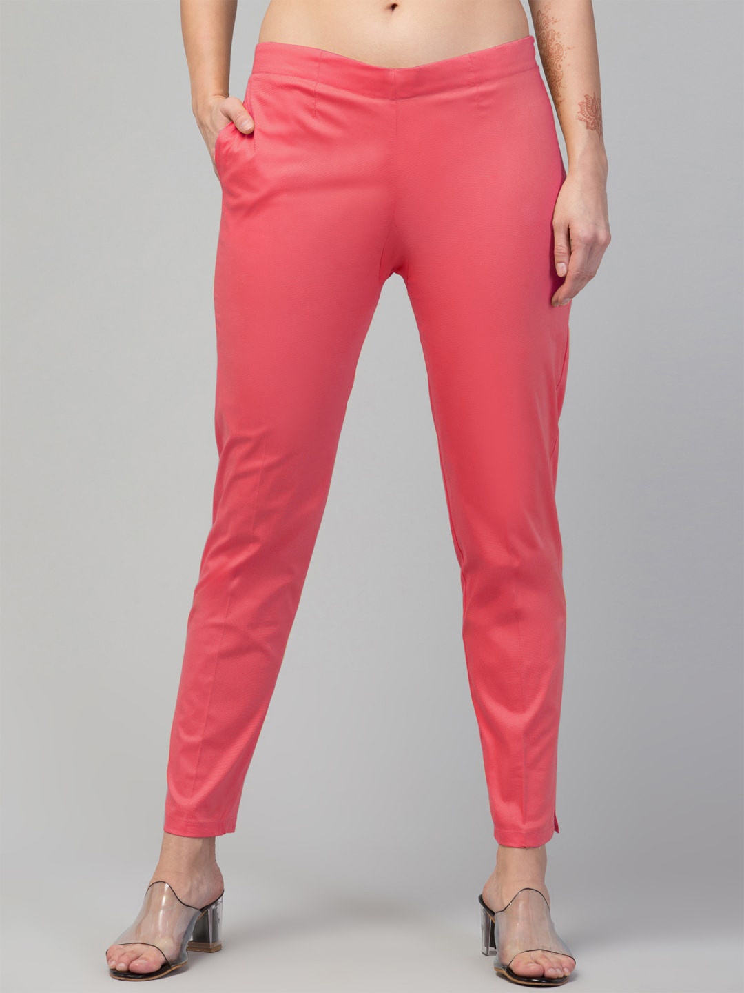 

Trend Level Women Original Regular Fit Easy Wash Trousers, Coral