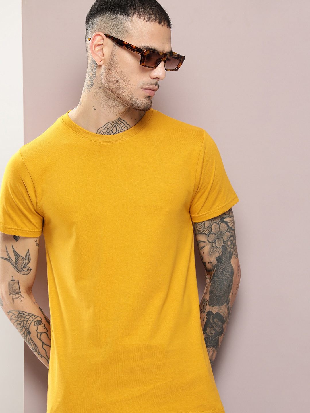 

DILLINGER Men Solid Regular Fit T-shirt, Yellow