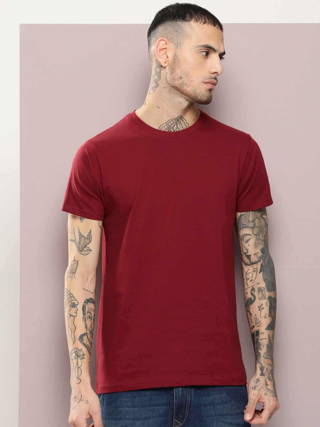 

DILLINGER Men Pure Cotton T-shirt, Burgundy