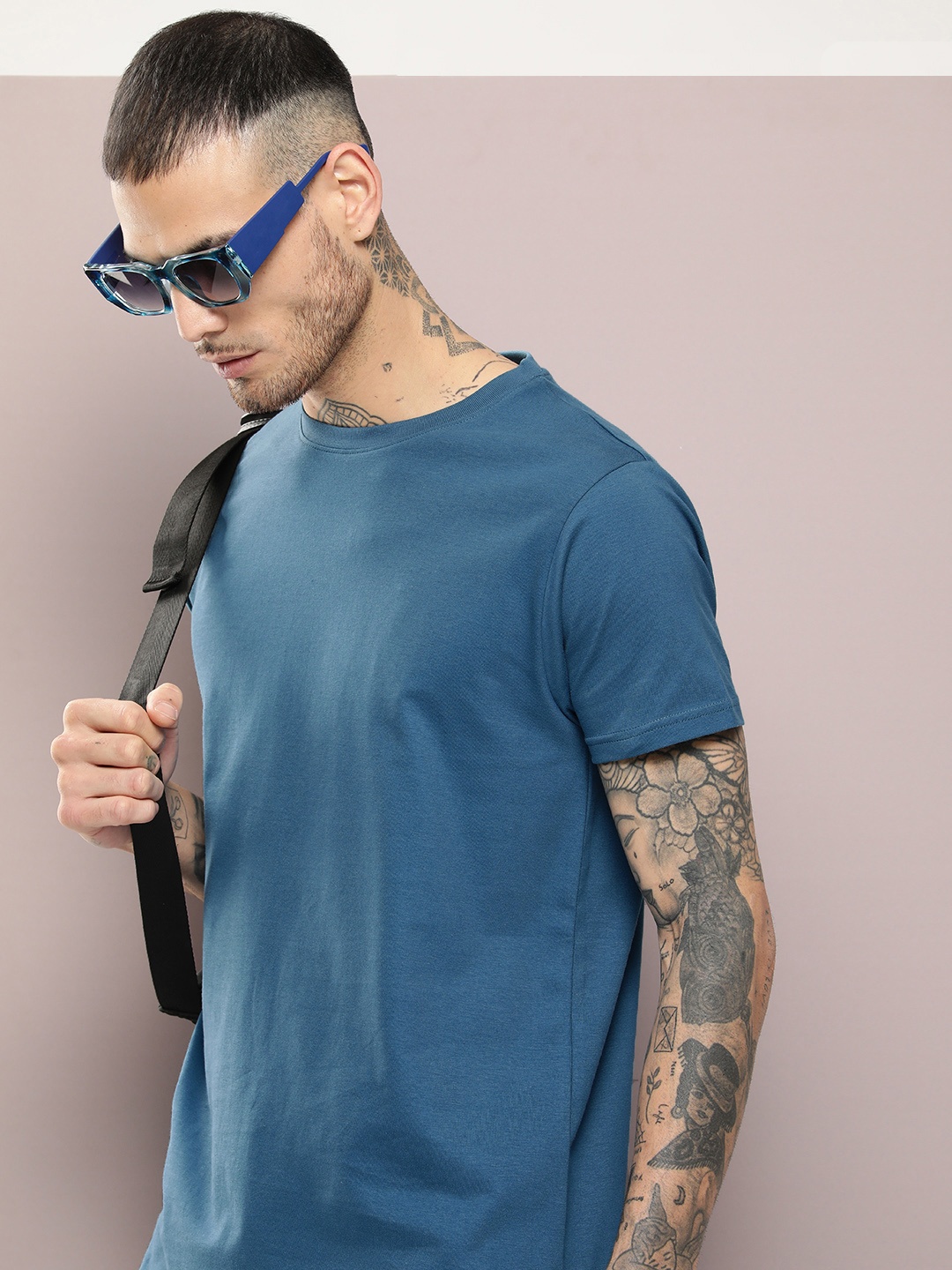 

DILLINGER Men Solid Regular Fit T-shirt, Blue