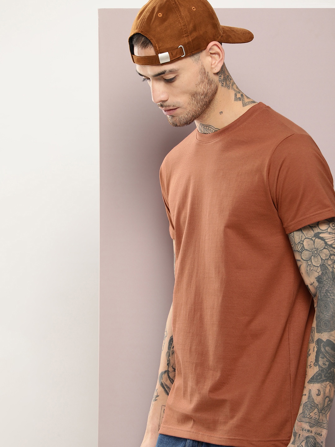 

DILLINGER Men Pure Cotton T-shirt, Brown