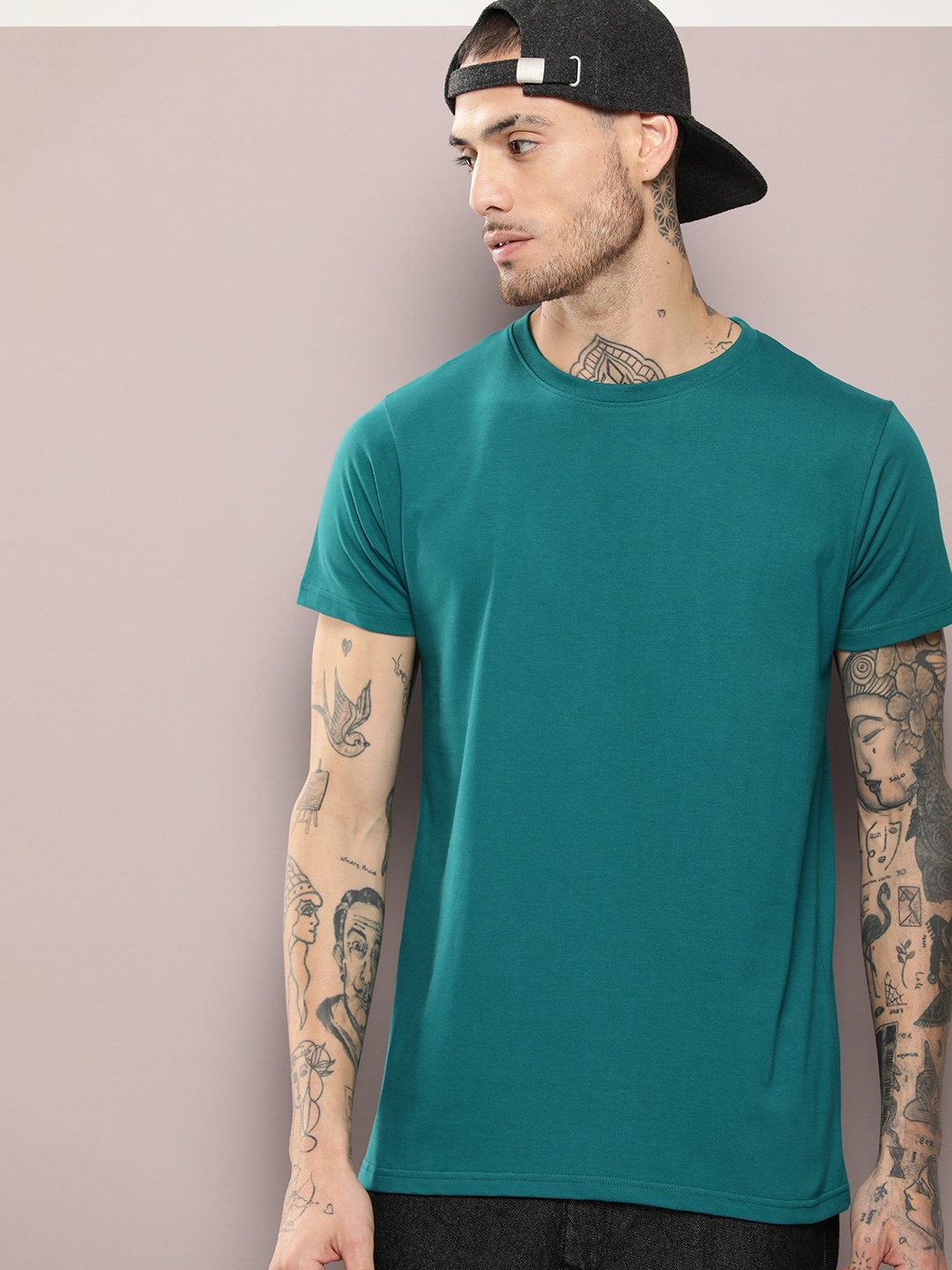 

DILLINGER Men Pure Cotton T-shirt, Teal