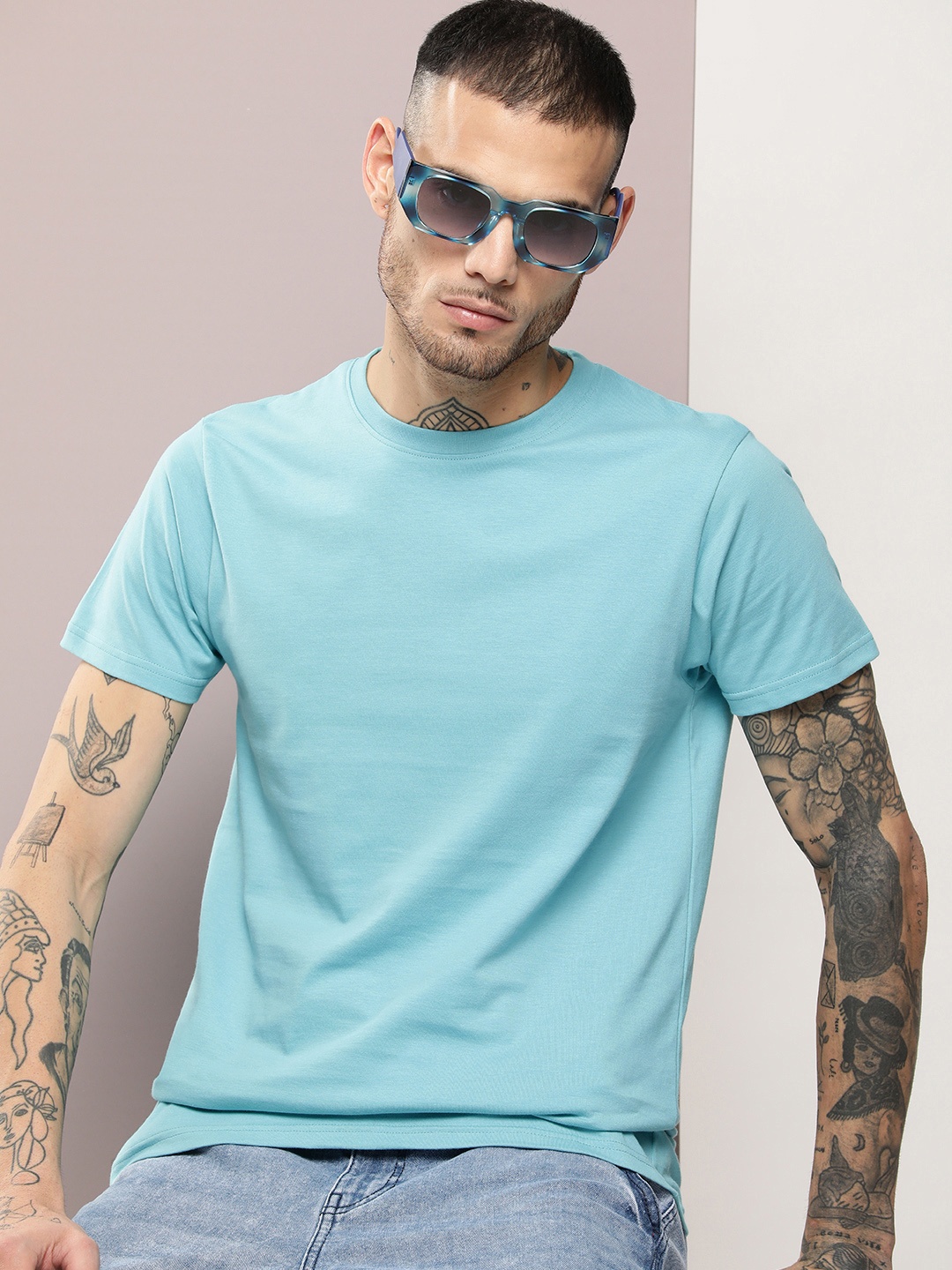 

DILLINGER Men Solid Regular Fit T-shirt, Blue