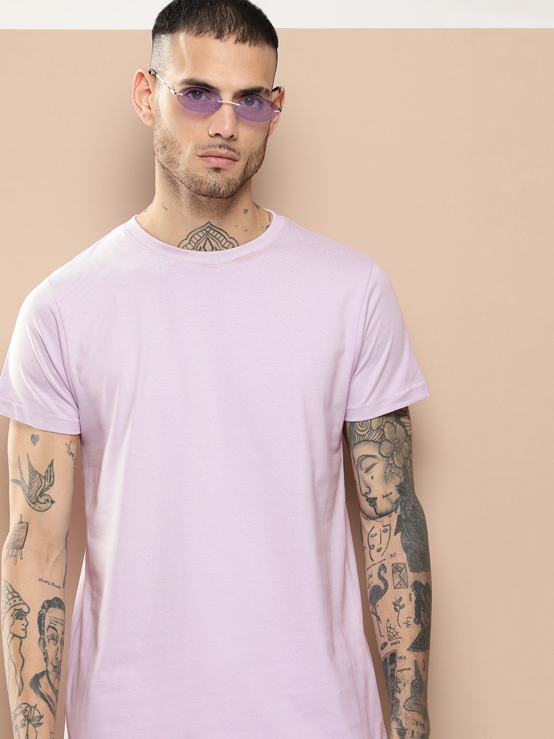 

Difference of Opinion Men Pure Cotton T-shirt, Lavender