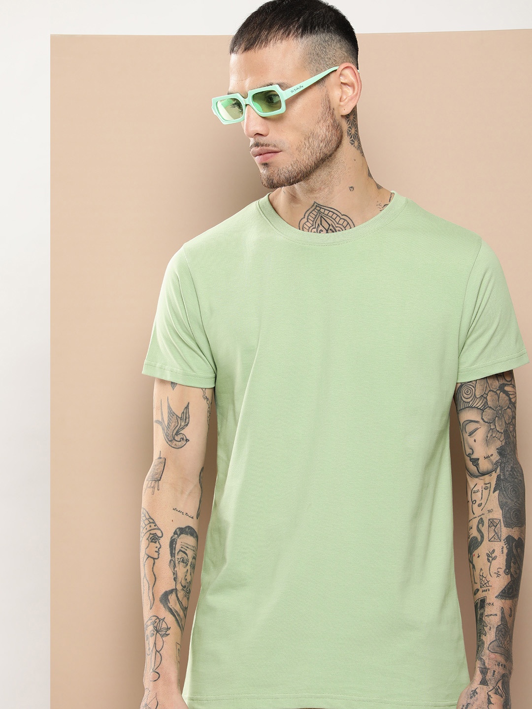 

Difference of Opinion Men Pure Cotton T-shirt, Sea green