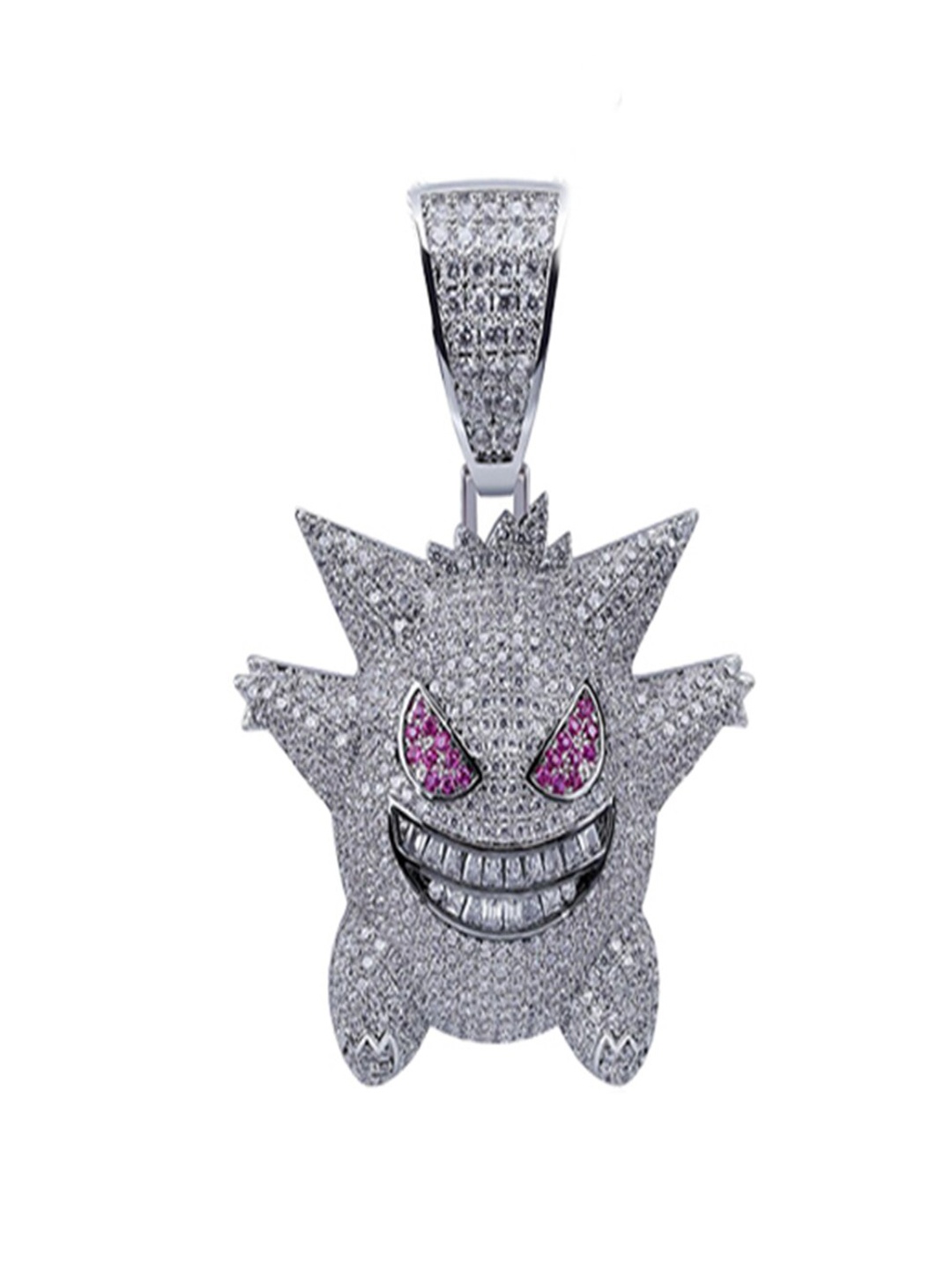 

Drip Project Men Rhodium-Plated Cubic Zirconia Contemporary Pendant, Silver