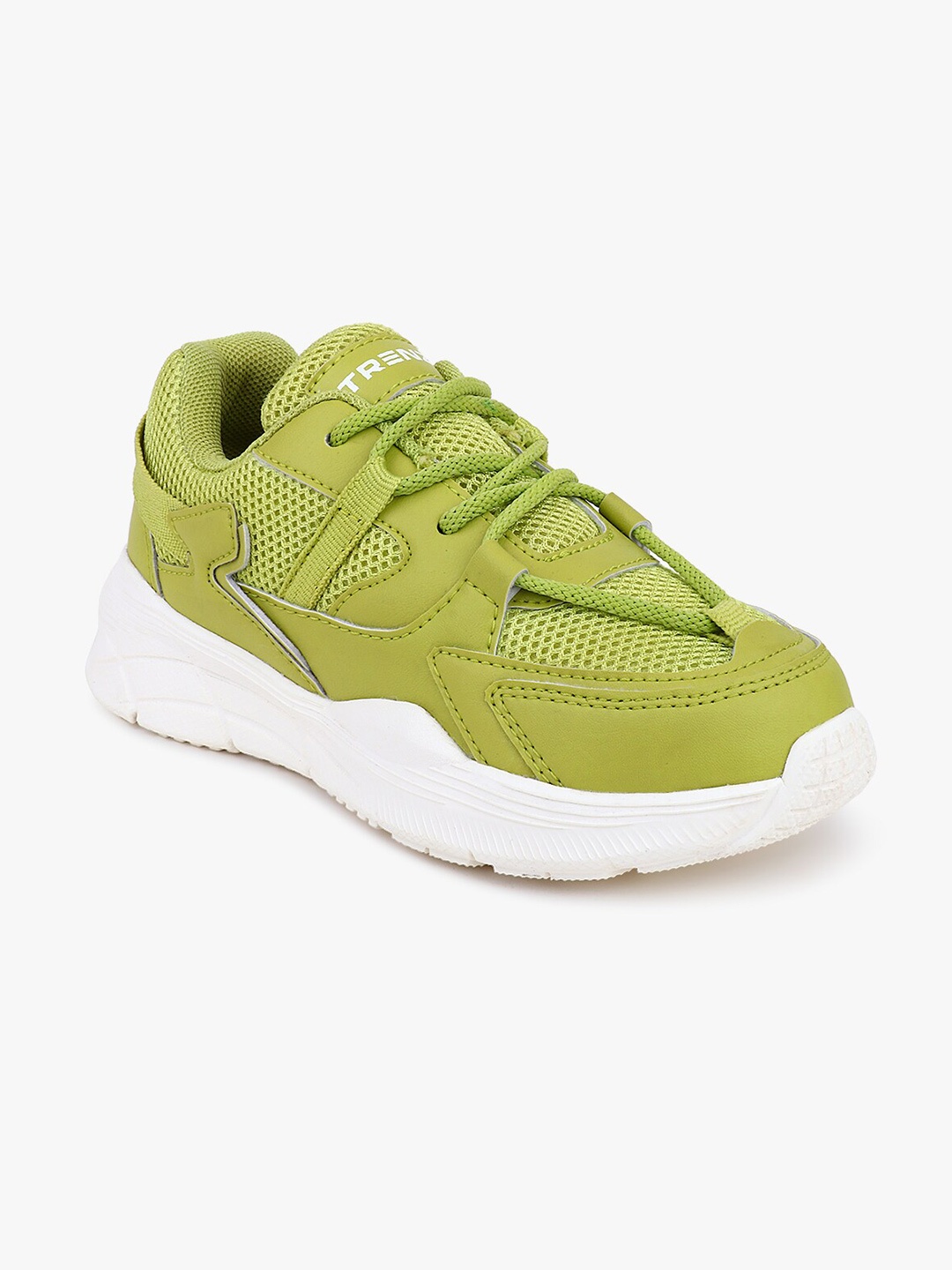 

Trenz Kids Textured Lace-Up Running Shoes, Green