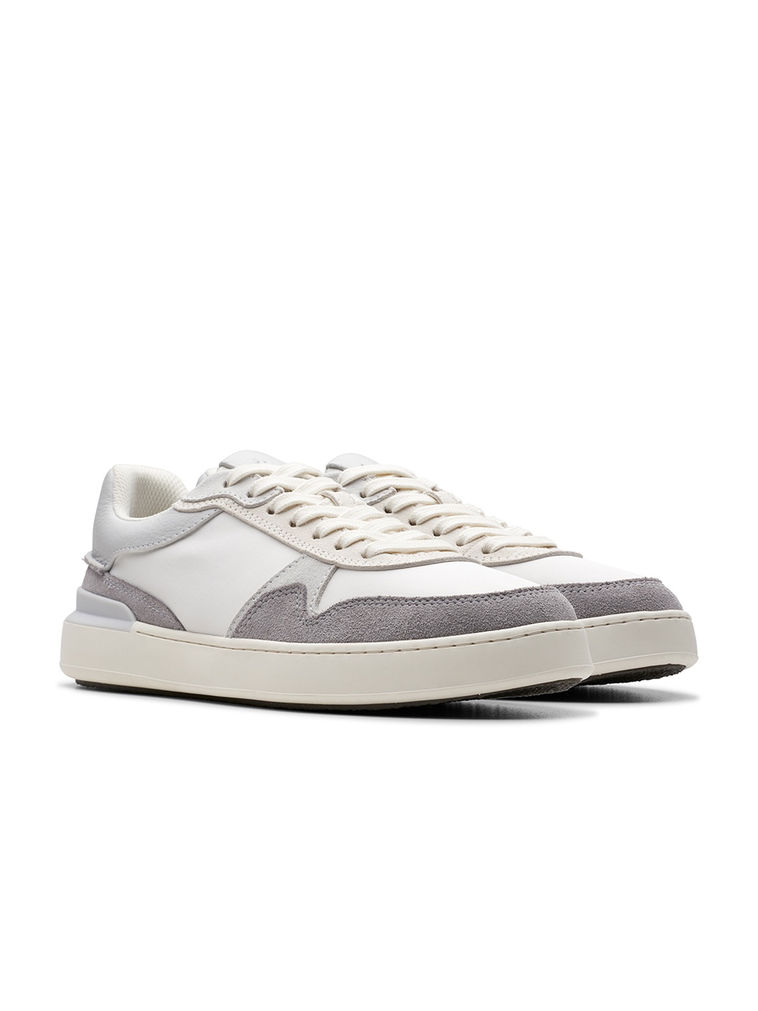 

Clarks Men Lace-Ups Textured Suede Sneakers, White