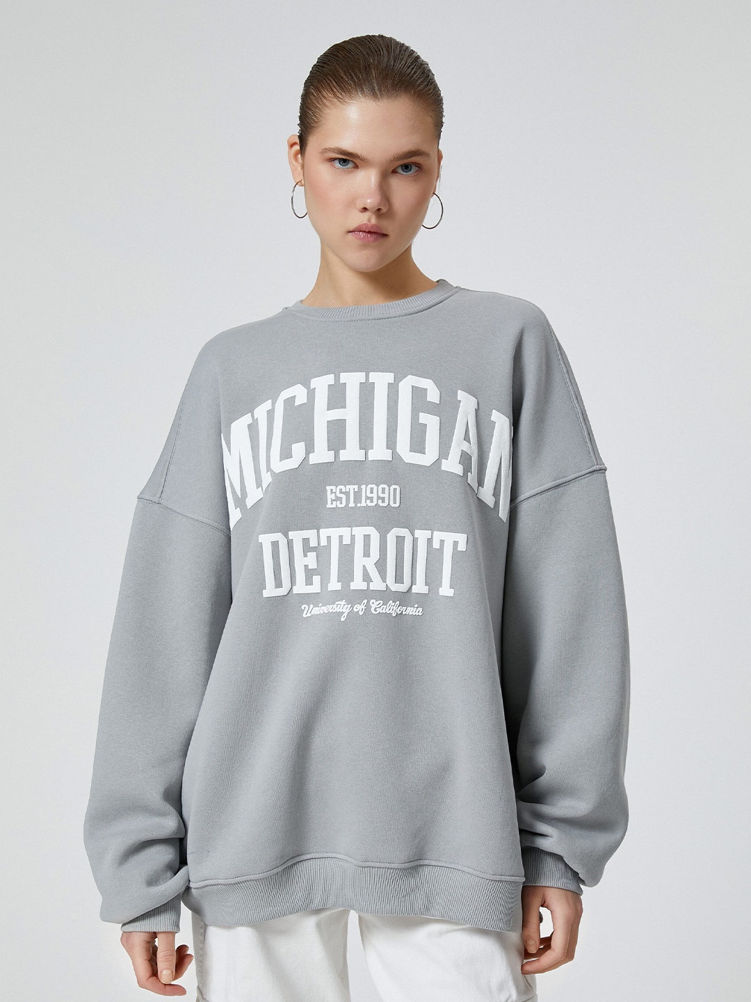 

Koton Typography Printed Sweatshirt, Grey