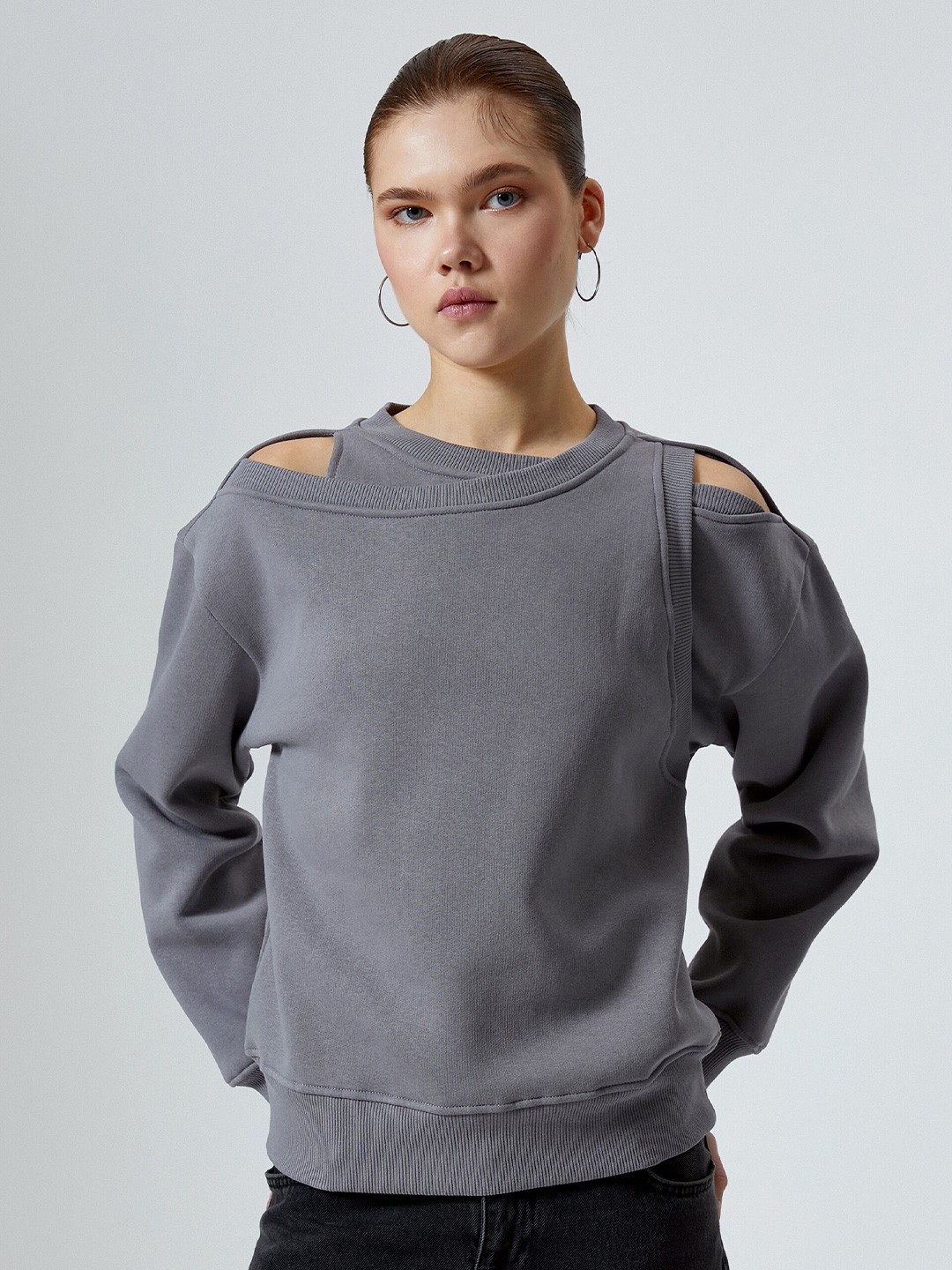 

Koton Round Neck Sweatshirt, Grey