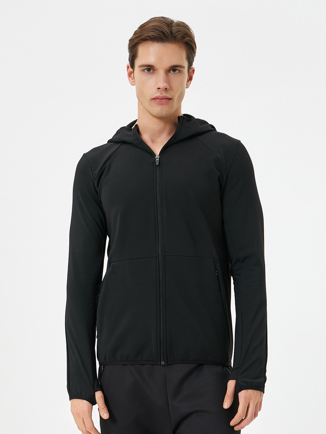 

Koton Hooded Front Open Sweatshirt, Black