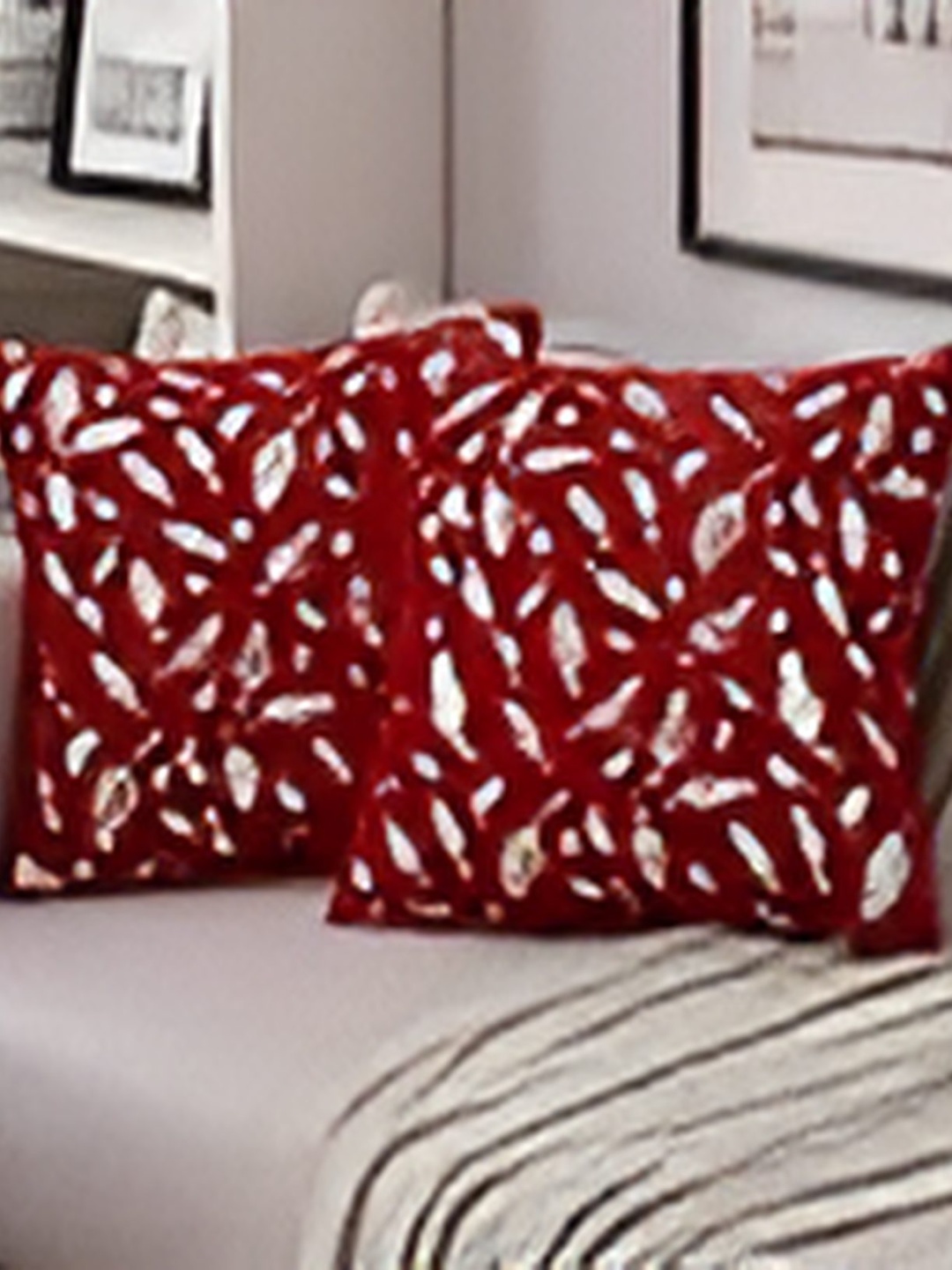 

CASA-NEST Maroon Cushion Covers