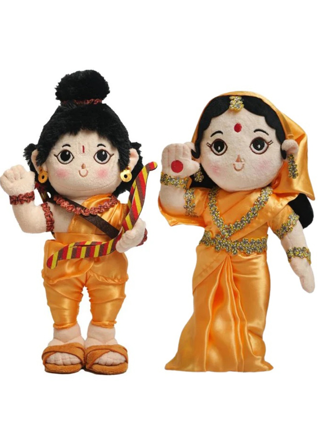 

Panda's Box Kids Set of 2 Baby Rama & Devi Sita Combo Soft Plush Toys, Yellow