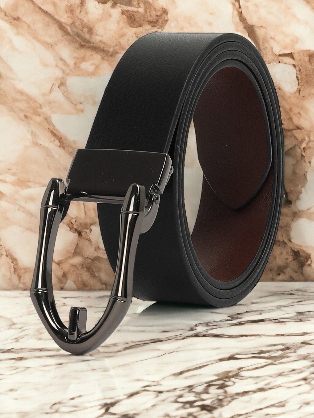

CRUSSET Men Leather Slim Formal Belt, Black