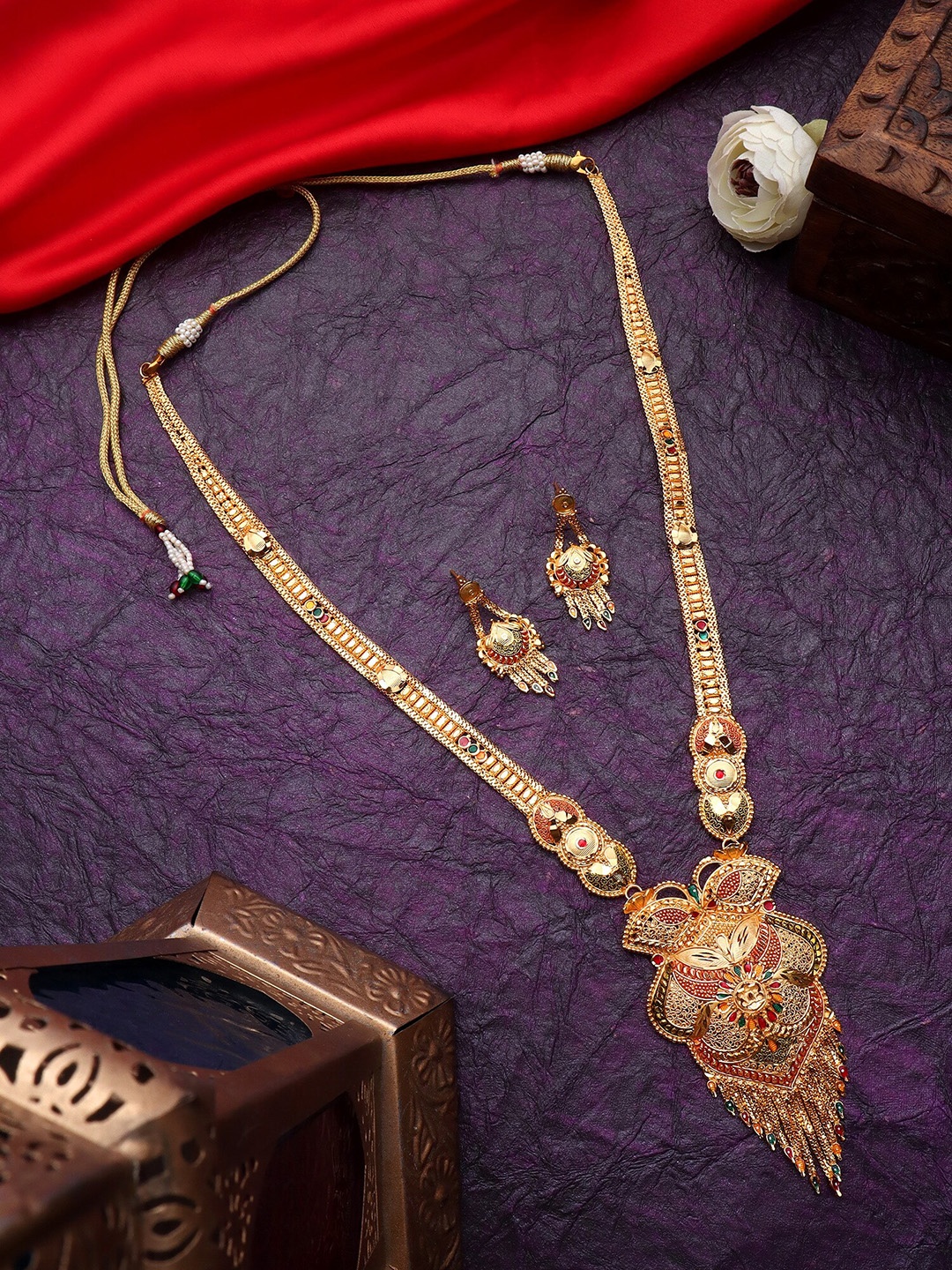 

AARSHVI Gold-Plated Copper Jewellery Set