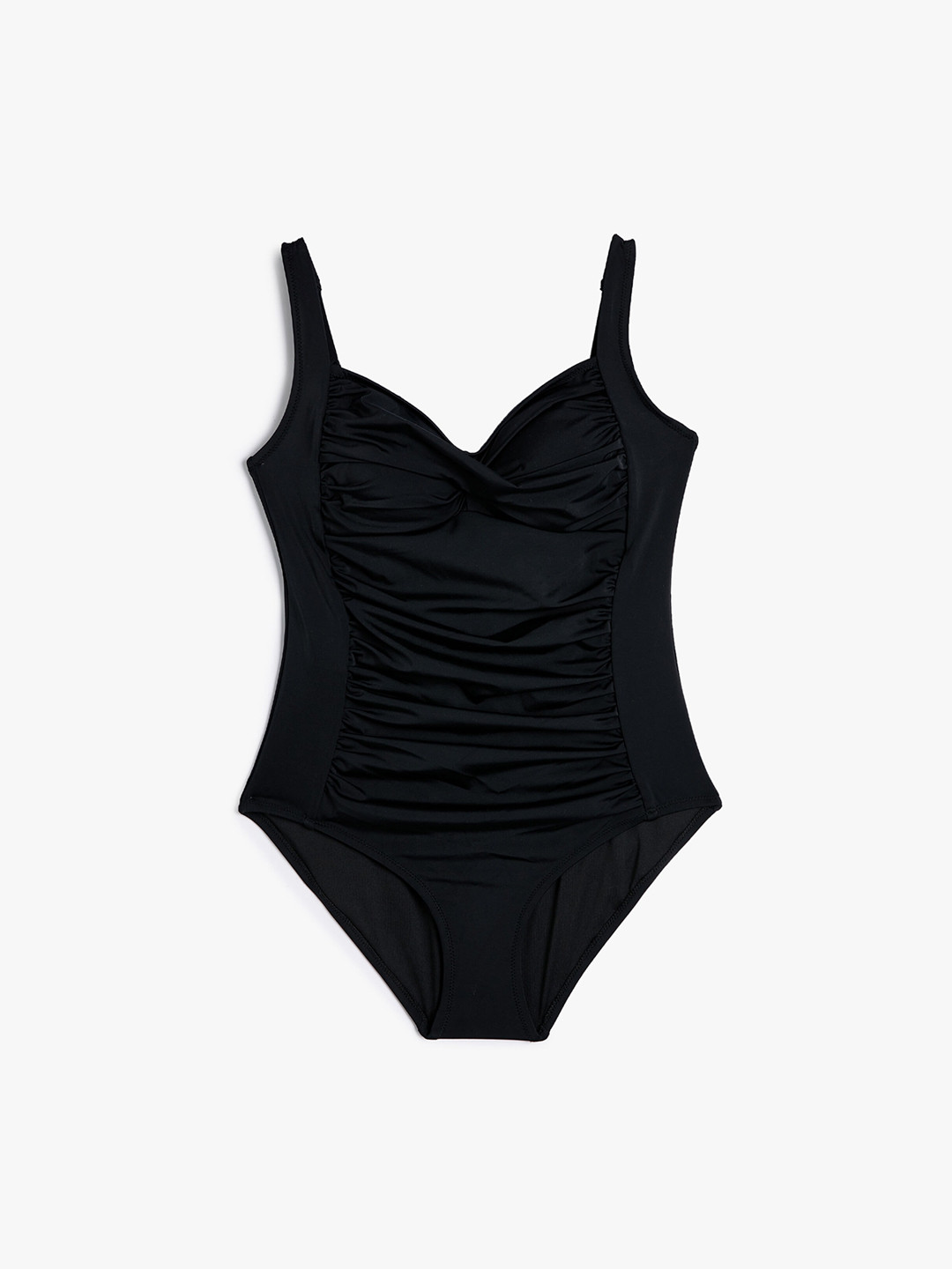 

Koton Pleated Medium Coverage Sleeveless Bodysuit, Black