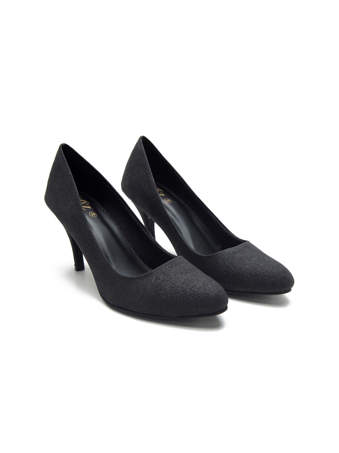 

stylzrepublic Girls Pointed Toe Stiletto Pumps, Black