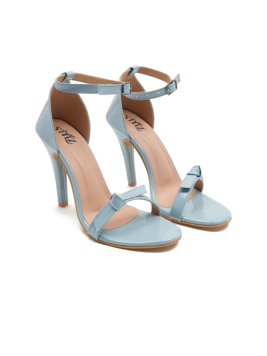 

stylzrepublic Girls Open Toe Bow Detail Stiletto Heels, Blue