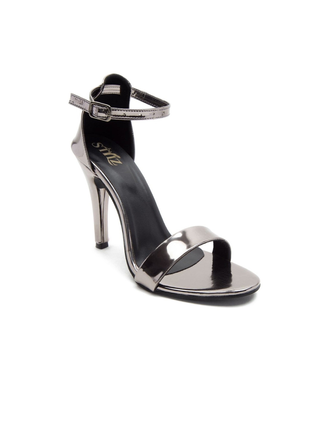 

stylzrepublic Girls Open Toe Stiletto Heels, Silver