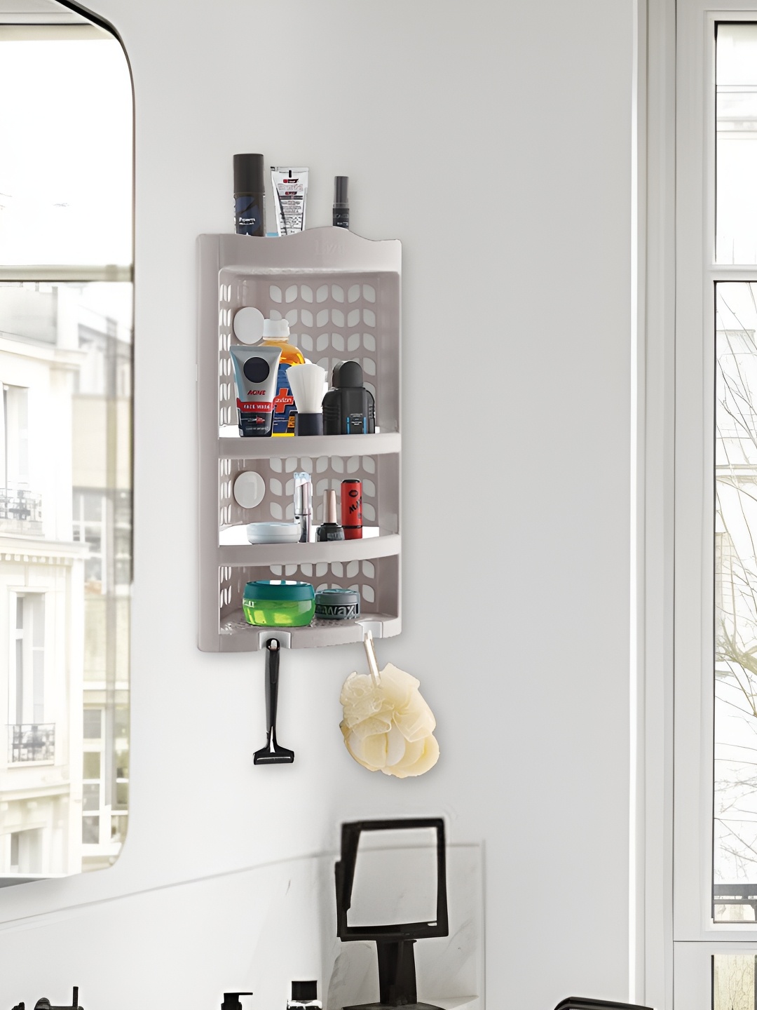 

NABHYA Grey Regular Multi-Utility Wall Mount Shelf Organiser