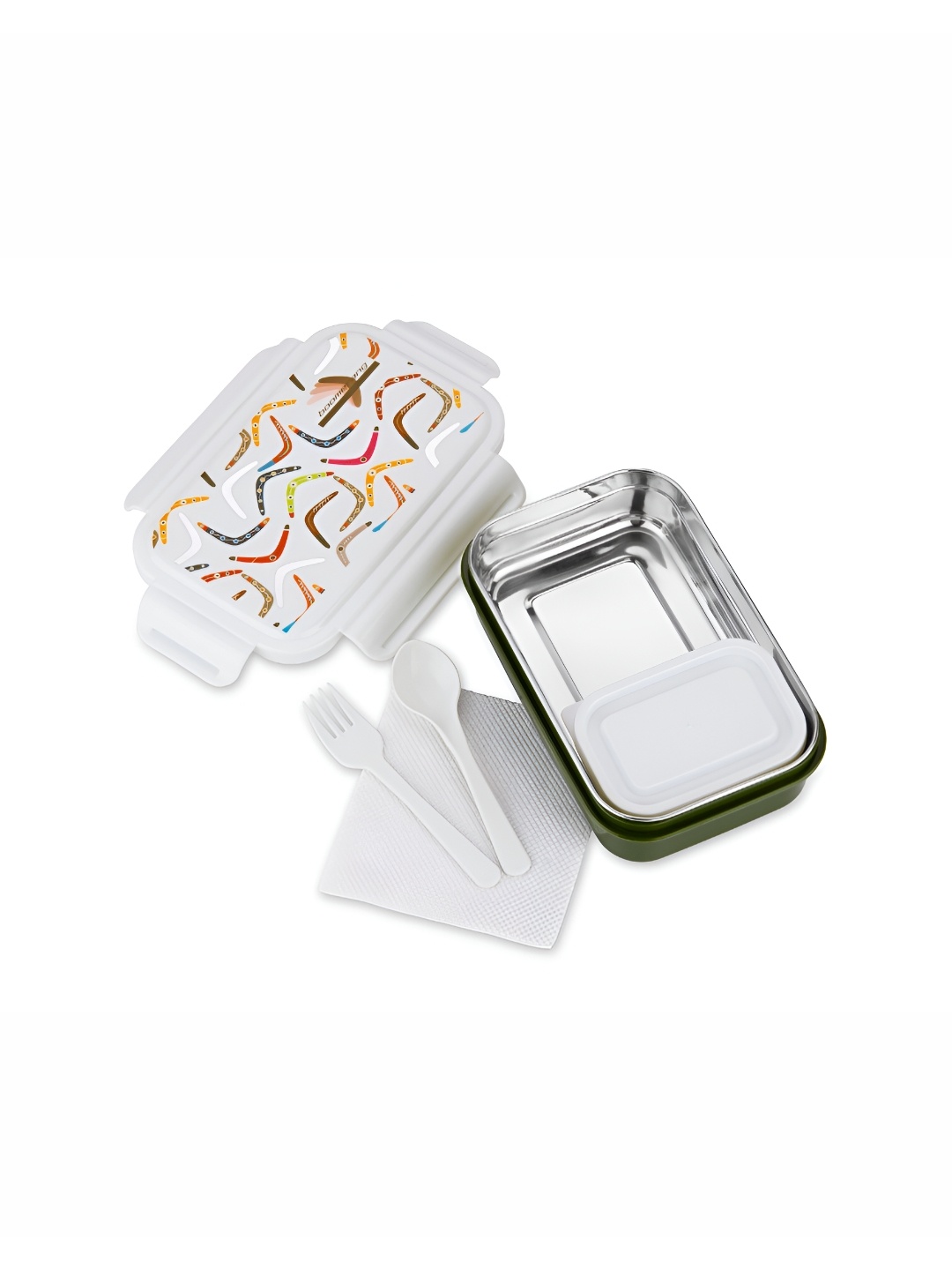 

NABHYA Green Plastic Dishwasher Safe Lunch Box