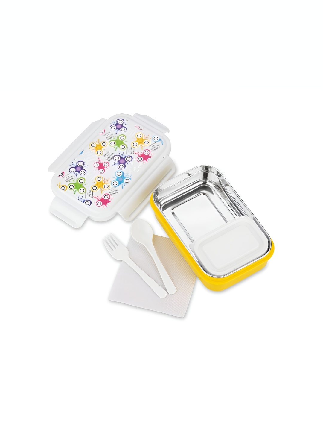 

NABHYA Yellow Plastic Dishwasher Safe Lunch Box