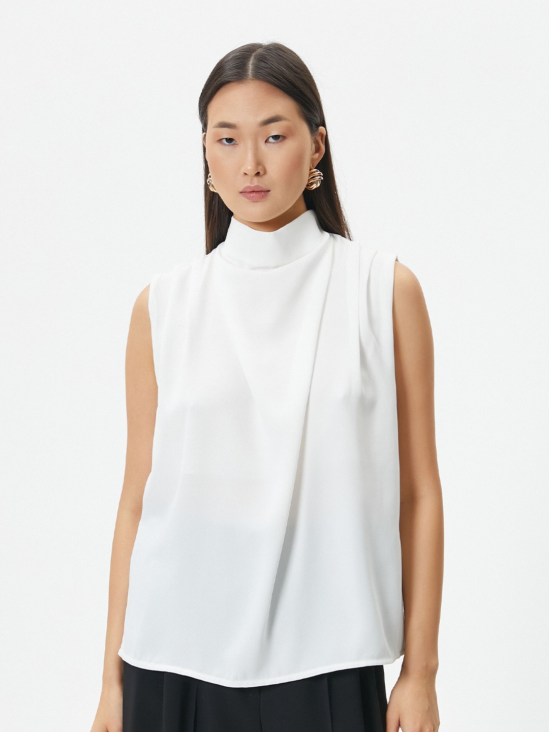 

Koton High Neck Sleeveless Top, Off white