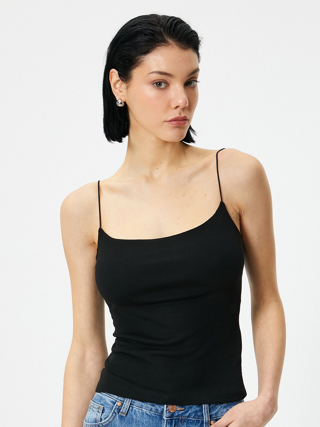 

Koton Shoulder Strap Top, Black