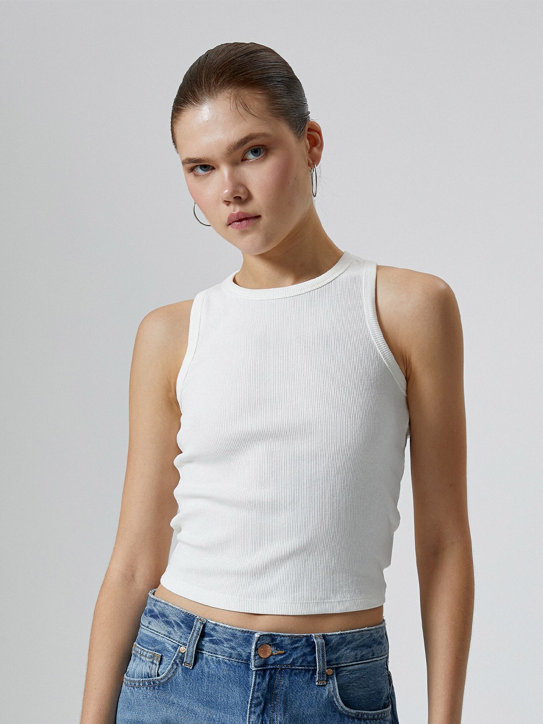 

Koton Sleeveless Crop Tank Top, White