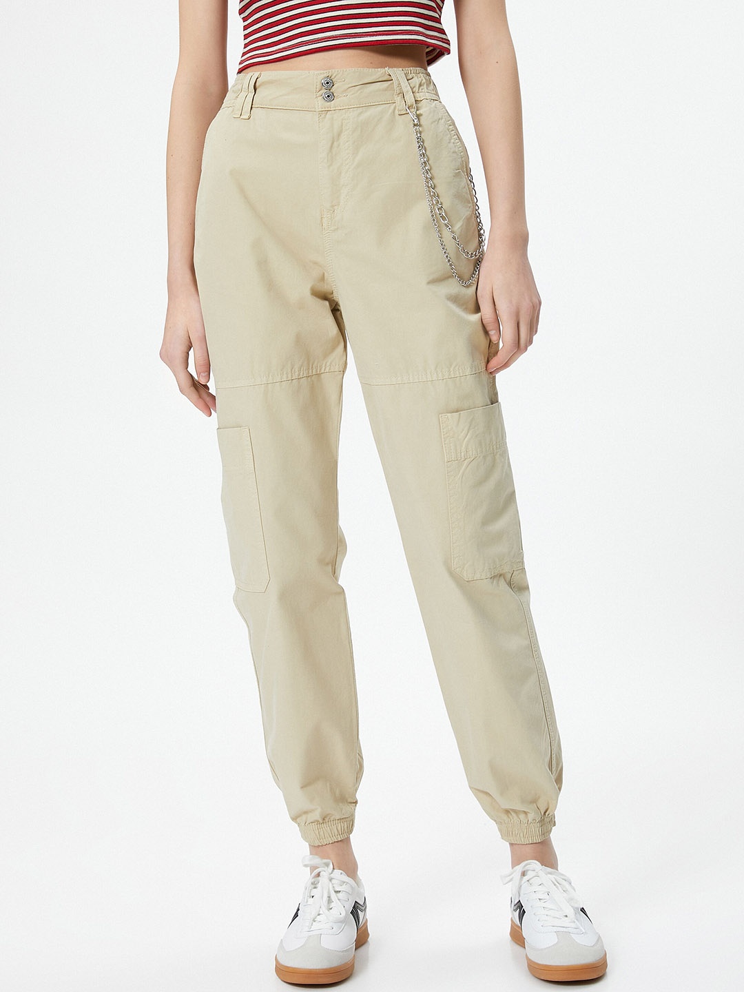

Koton Women Mid-Rise Pure Cotton Jogger, Grey