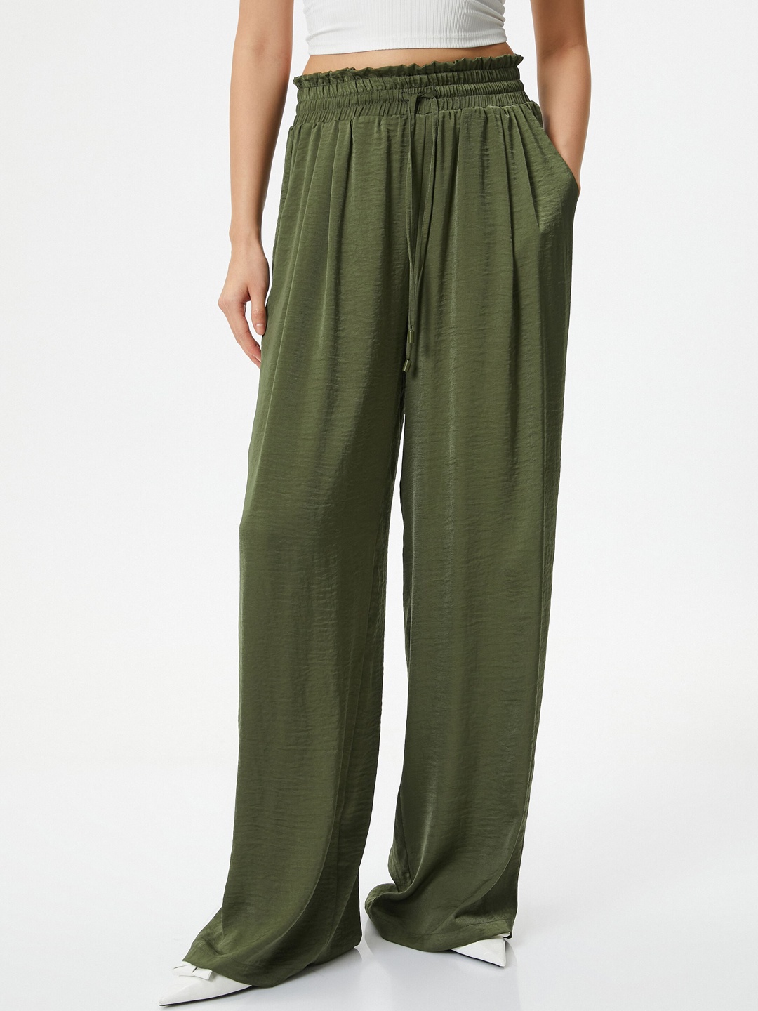 

Koton Women Mid-Rise Trousers, Khaki