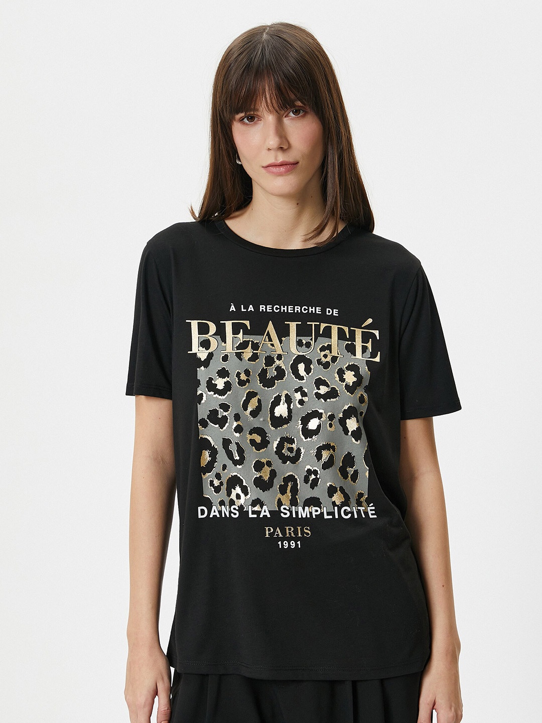 

Koton Graphic Printed T-shirt, Black