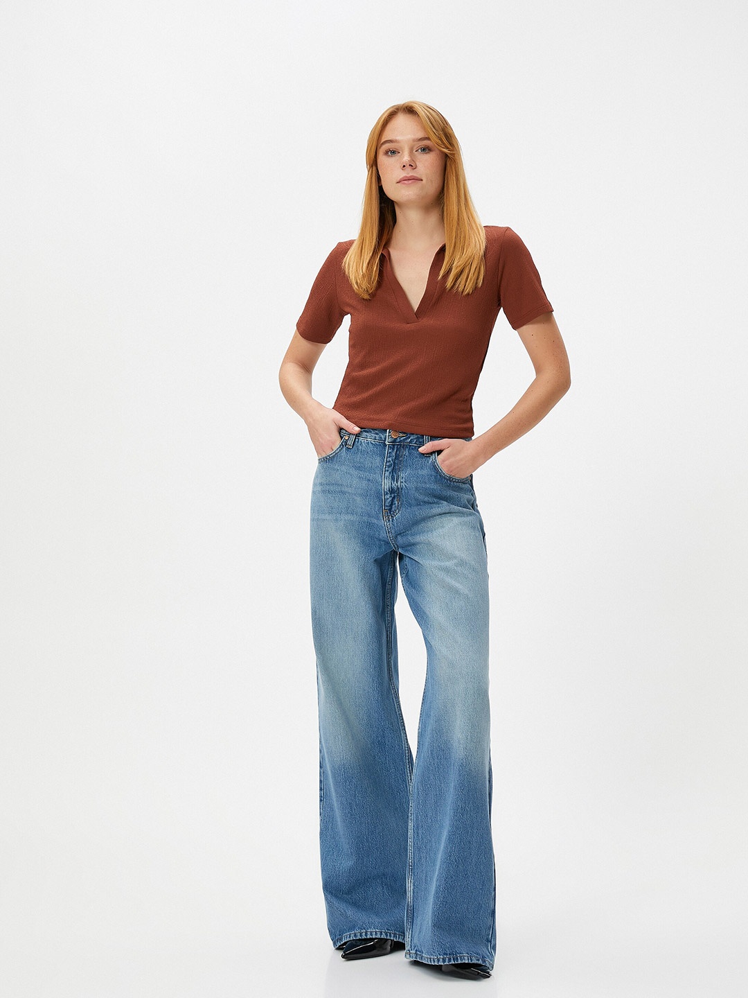 Koton Women T-shirt, Brown