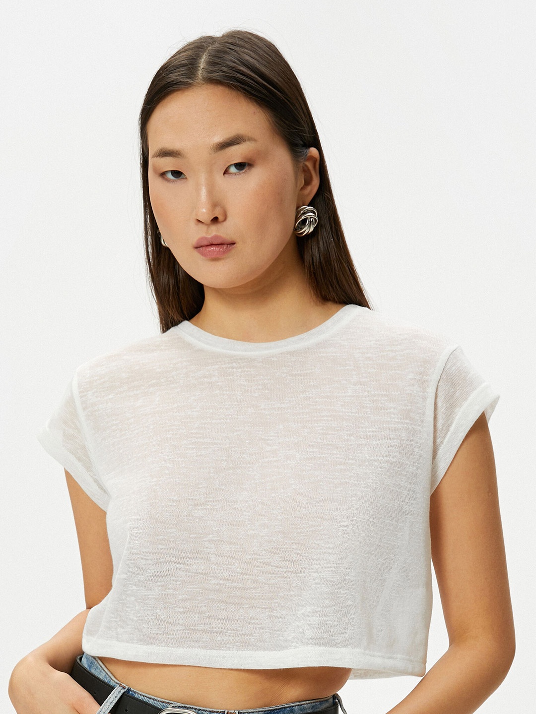 

Koton Crop Casual T-shirt, White