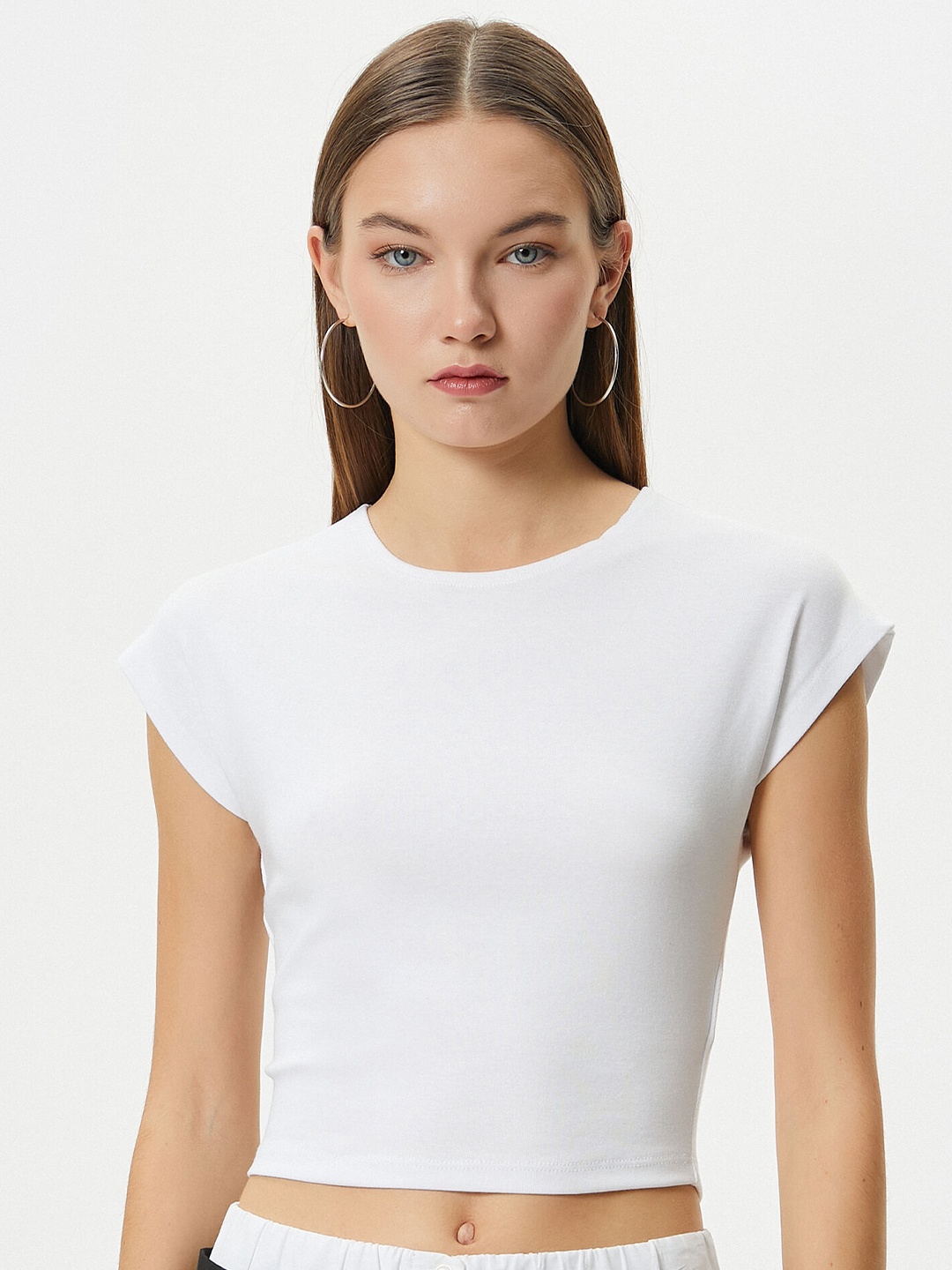 

Koton Extended Sleeve Crop T-shirt, White