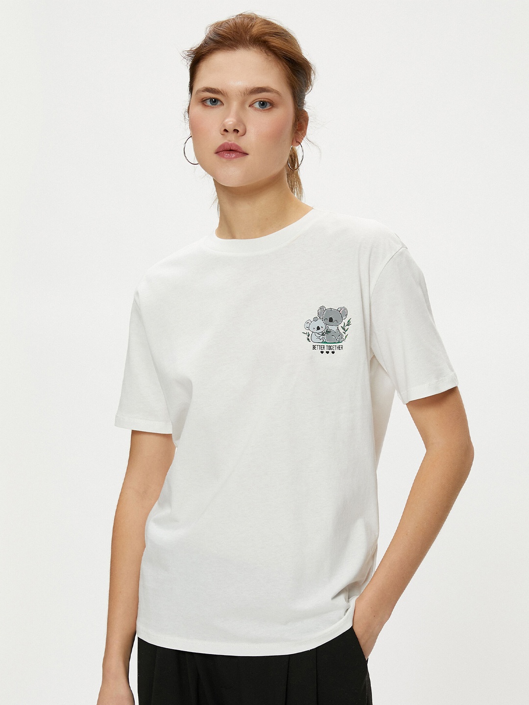 

Koton Women Printed T-shirt, Off white