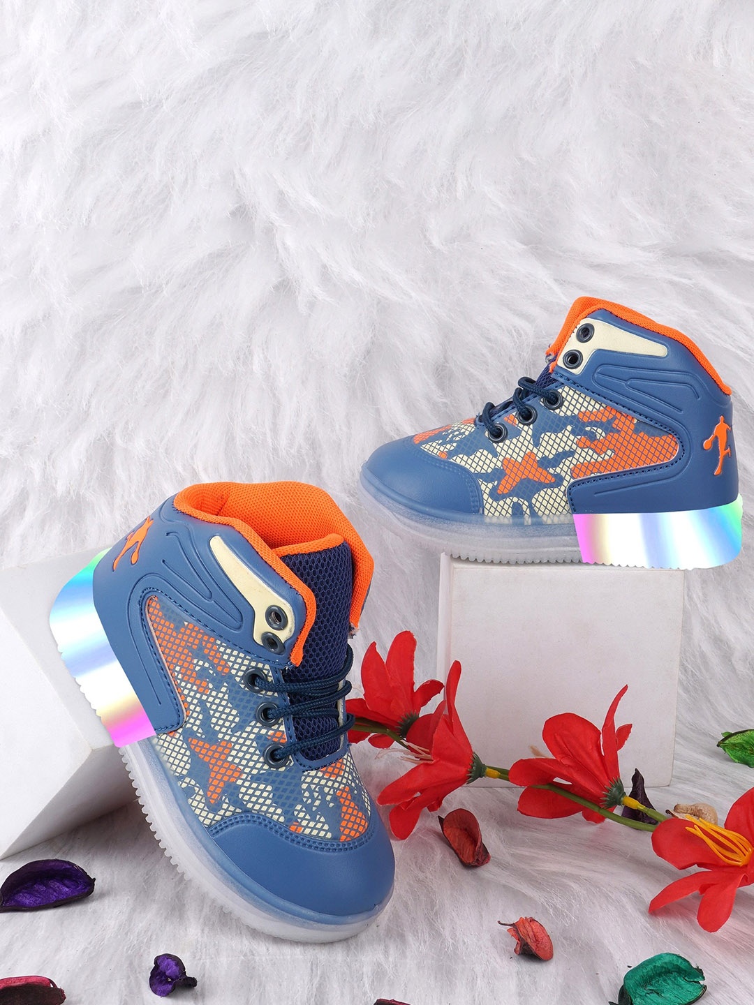

BAESD Kids Printed Lightweight LED Sneakers, Blue