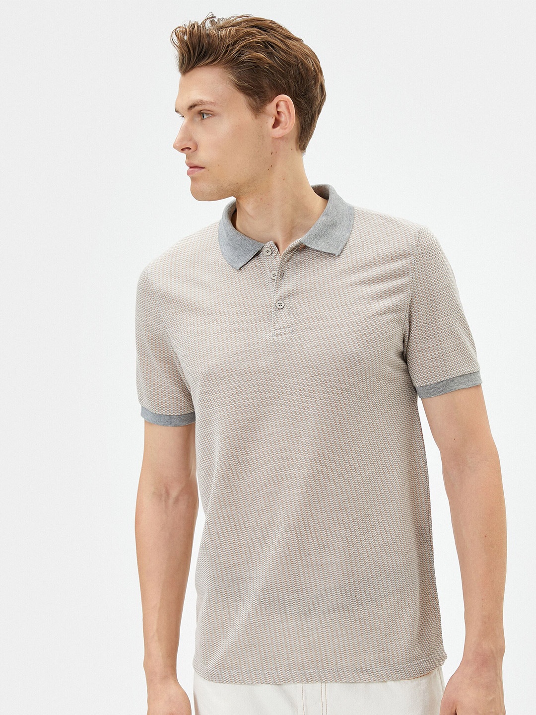 

Koton Self Design Pure Cotton T-shirt, Grey