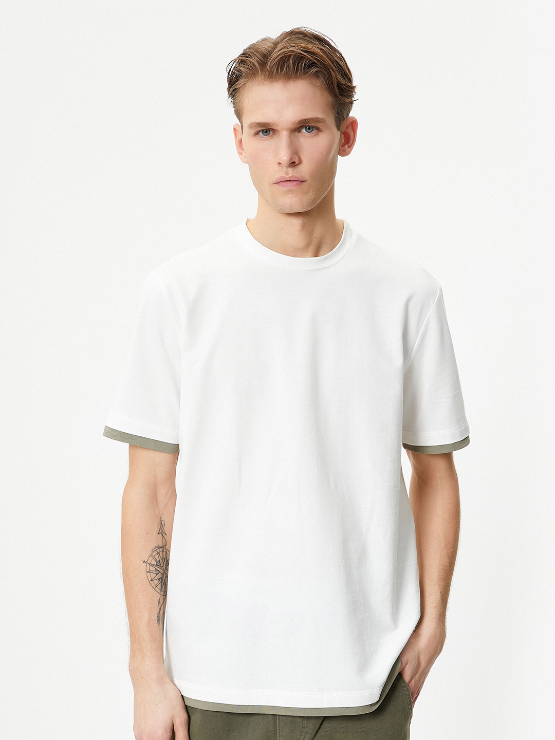 

Koton Round Neck Pure Cotton T-shirt, Beige