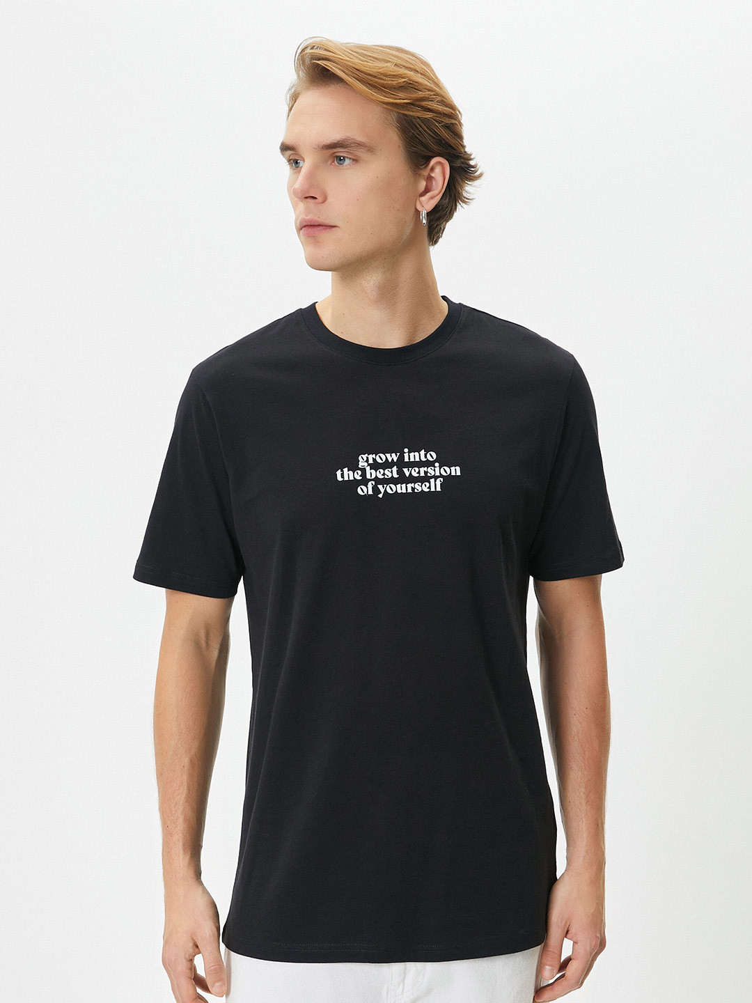 

Koton Round Neck Pure Cotton T-shirt, Black