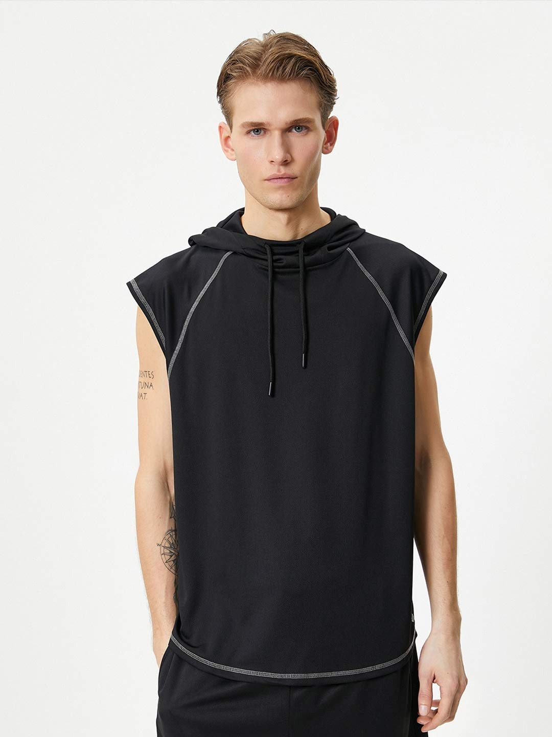 

Koton Hooded Raglan Sleeves T-shirt, Black