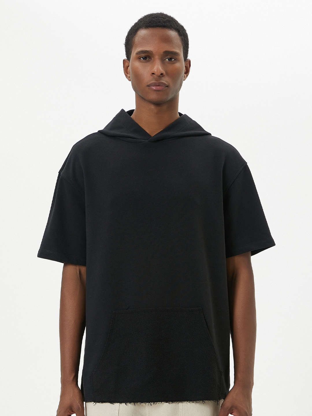 

Koton Hooded Drop-Shoulder Sleeves T-shirt, Black