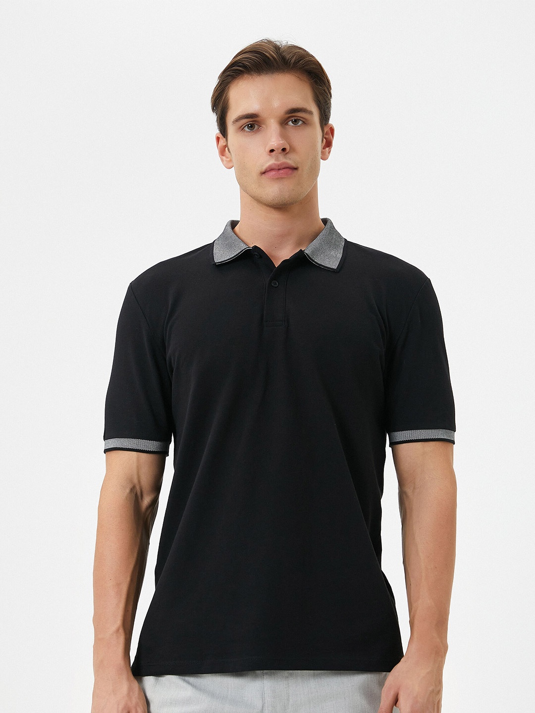 

Koton Polo Collar Pure Cotton T-shirt, Black