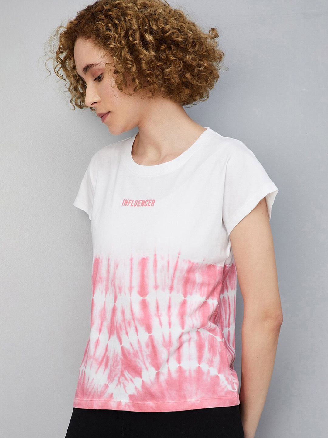 

max Tie & Dye Extended Sleeves Pure Cotton T-shirt, White