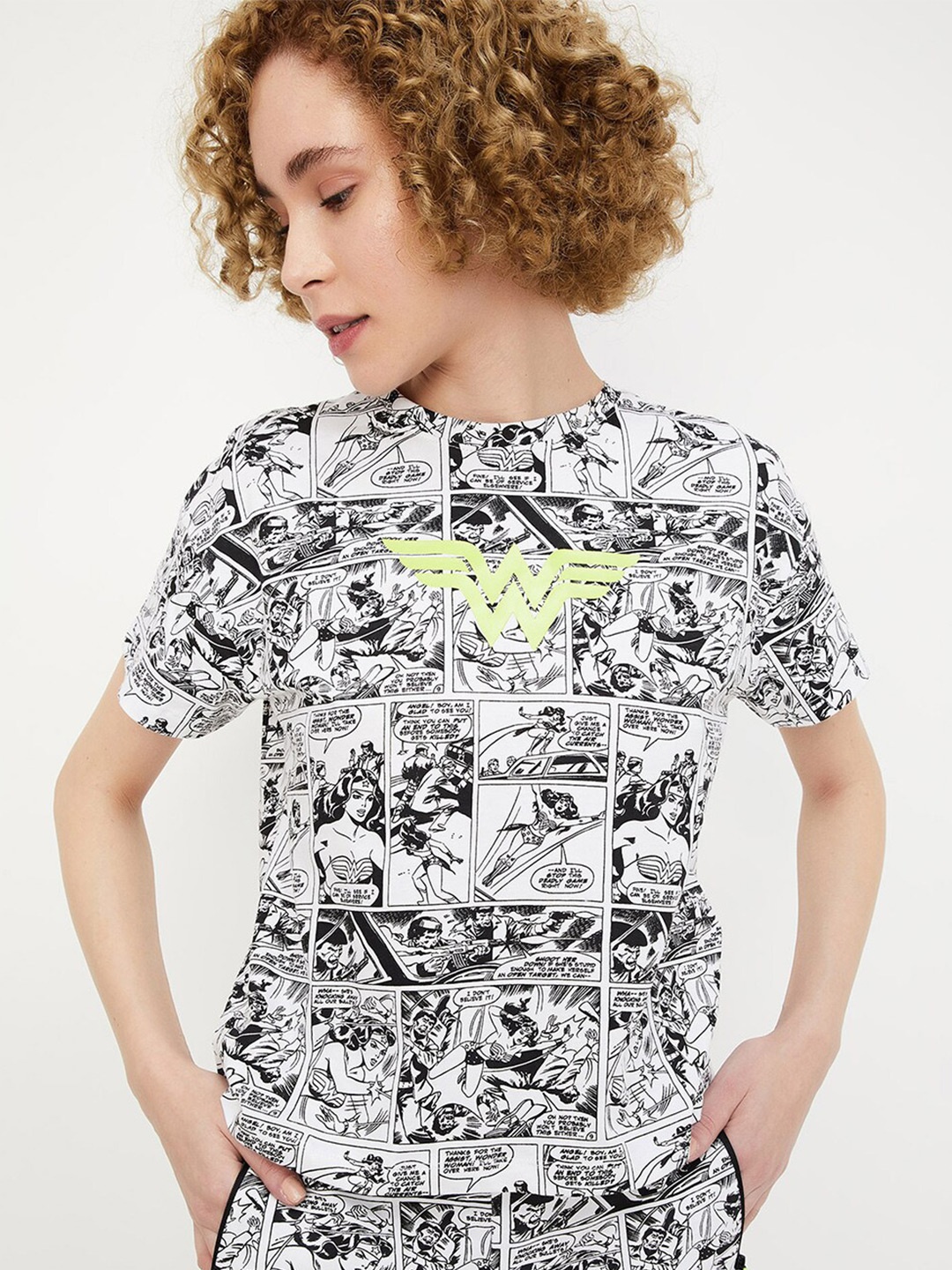 

max Graphic Printed Pure Cotton T-shirt, White