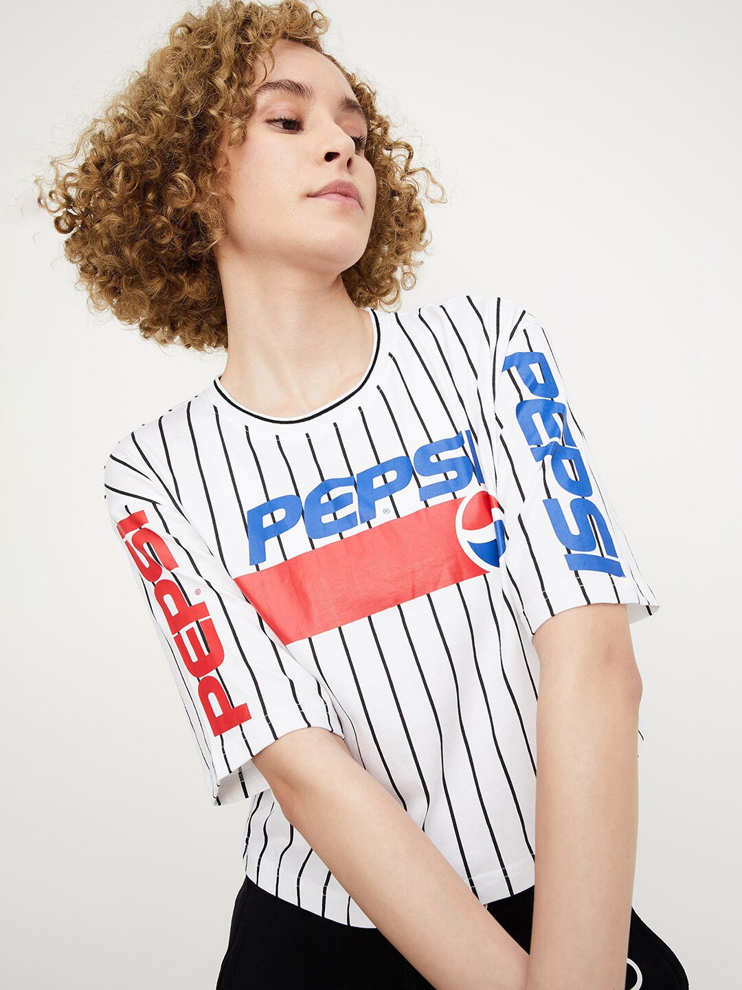 

max Striped Pure Cotton T-shirt, White