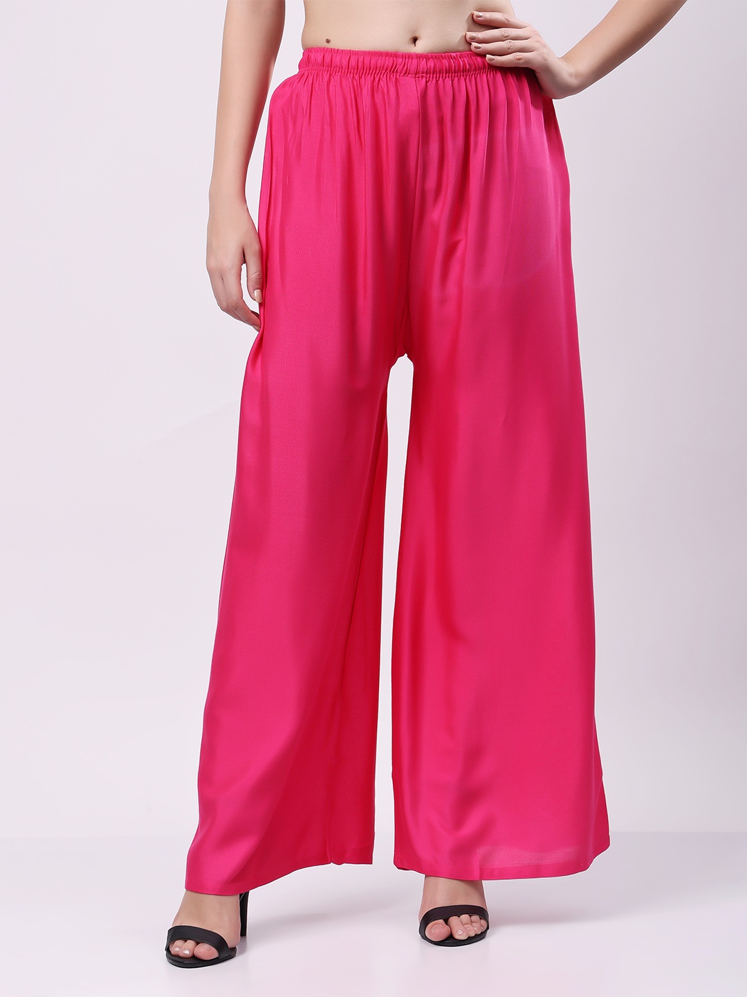 

Keviv Women Knitted Palazzos, Pink