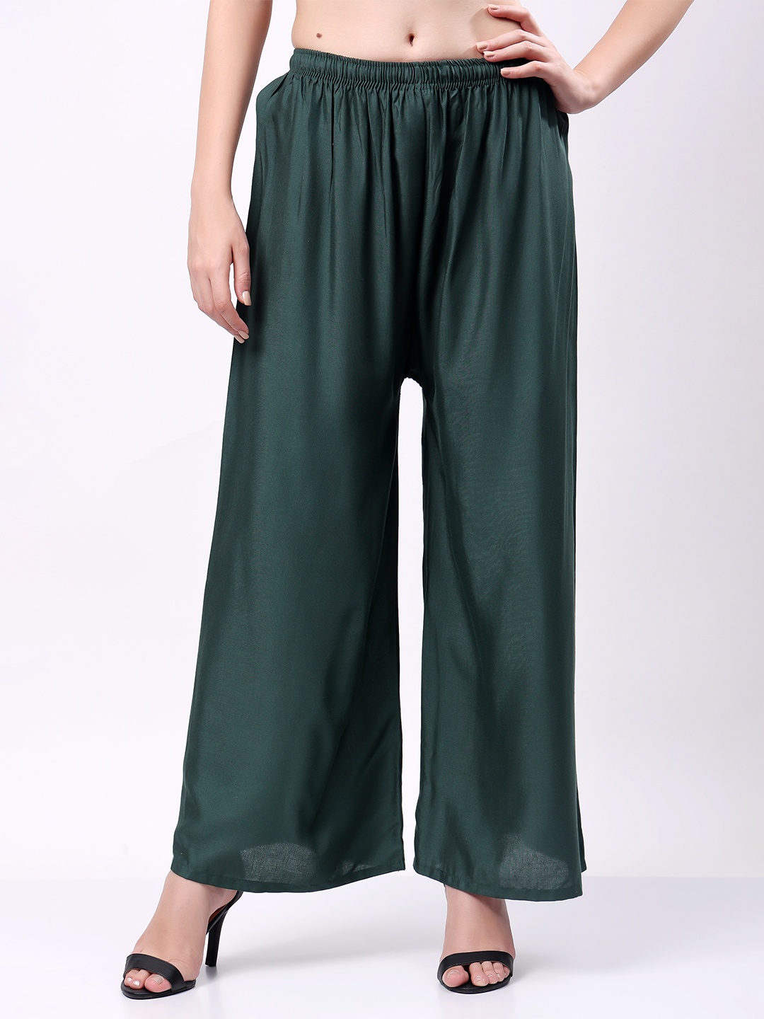 

Keviv Women Knitted Palazzos, Green